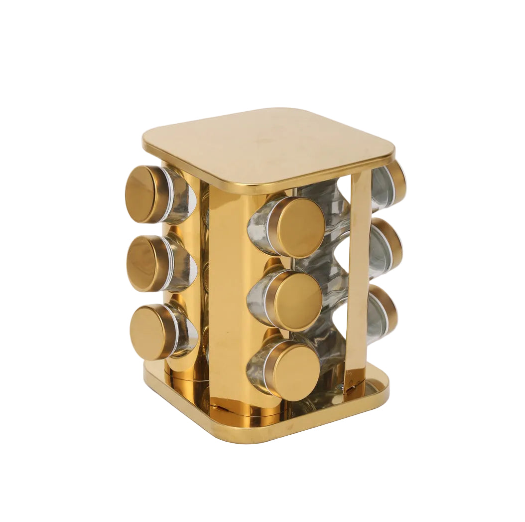 Multi-layer stainless steel rotating seasonings rack Nordic kitchen special 360 degree turntable seasonings storage rack wholesale