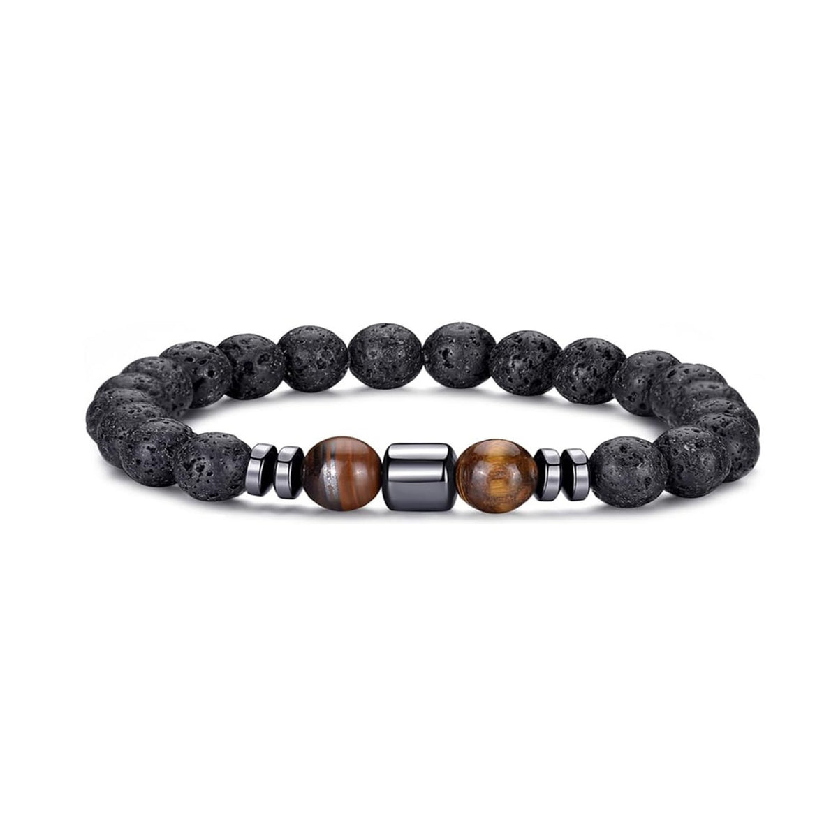 New European and American Trendy Jewelry: Gravel Bead Bracelet, Pink Crystal, Tiger Eye, Agate Stone Combination Set, Elastic Bracelet