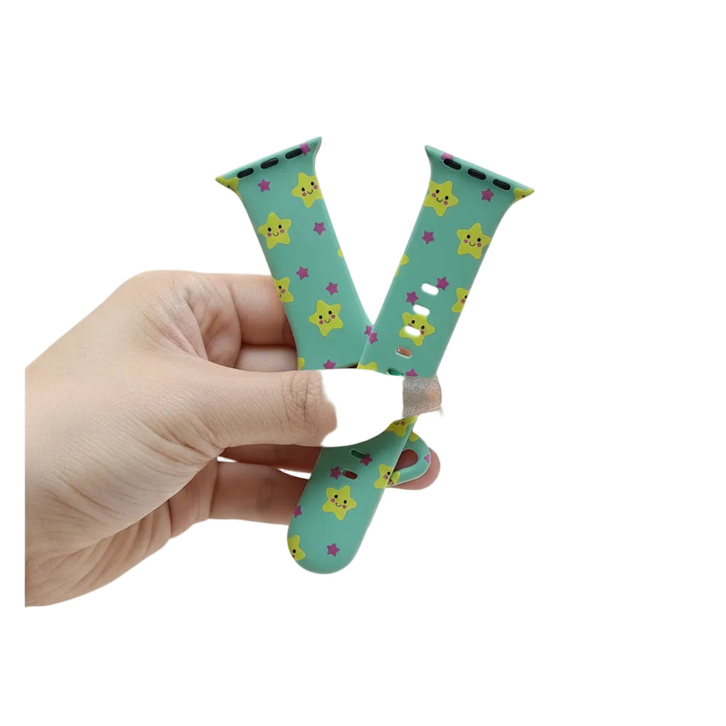 Suitable for Apple iWatch Butterfly Buckle Printed Silicone Watch Strap S10/11 Smart Watch Replacement Sports Strap