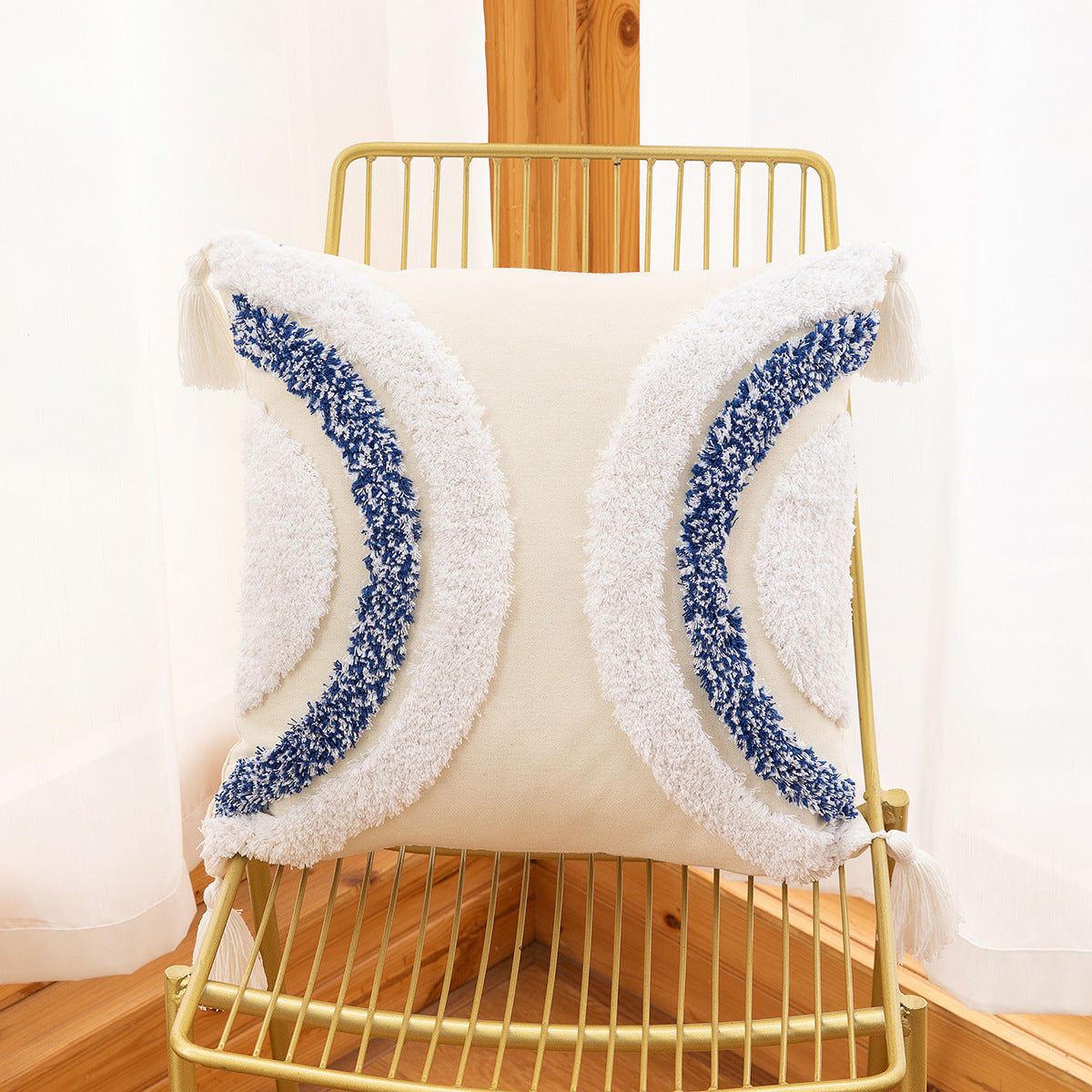 Amazon New Bohemian Geometric Tufted Pillow Case Home Tassel Cushion Homestay Simple Waist Pillow