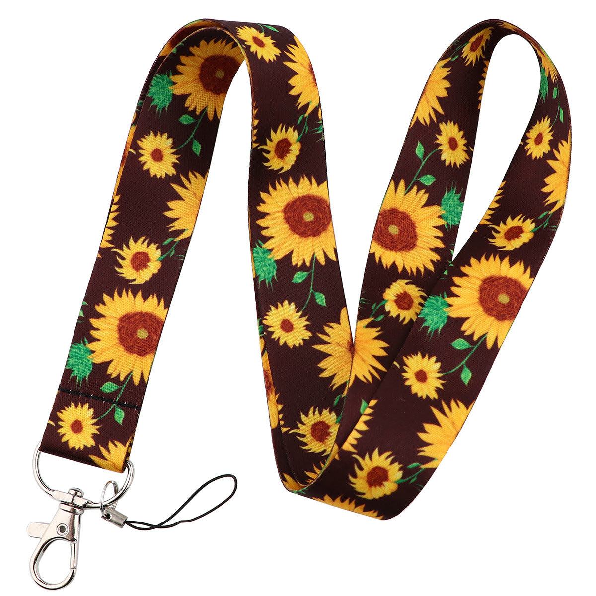 Set of 3 Pcs Sunflower Daisy Mobile Phone Lanyards /Camera Tag Hanging Neck Key Chain Campus Bus Anti-Lost Id Wristband
