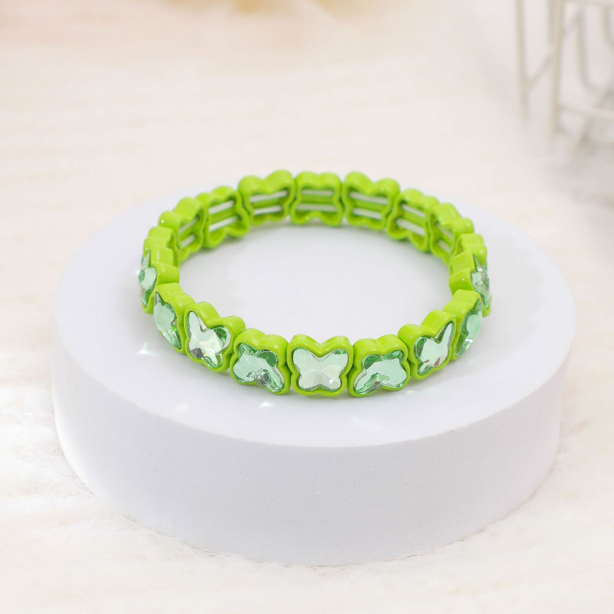 Colorful Candy Dopamine Bracelet for Women, Fresh Butterfly Alloy Bracelet DIY Manufacturer Wholesale