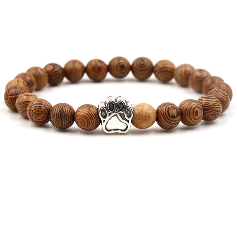 Direct manufacturer, popular on AliExpress: 8mm tiger eye stone, white turquoise, dog paw transparent elastic cord bracelet