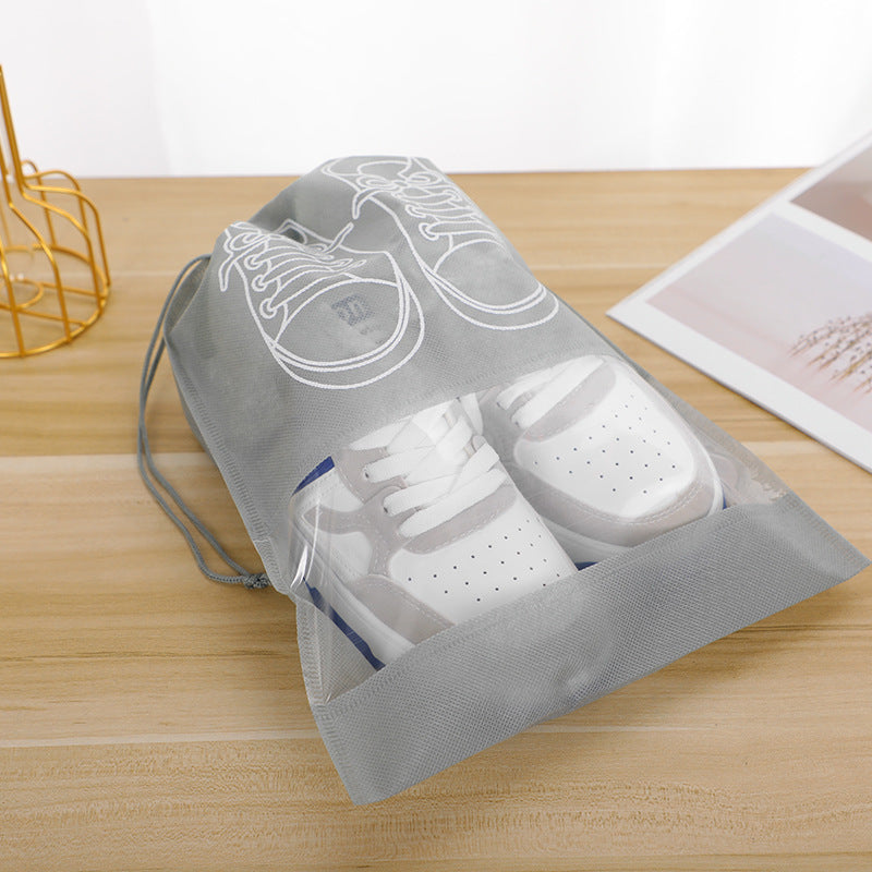 In-Stock Non-Woven Fabric Shoe Storage Bags, Shoe Storage Drawstring Dust-Proof Bags with Zipper