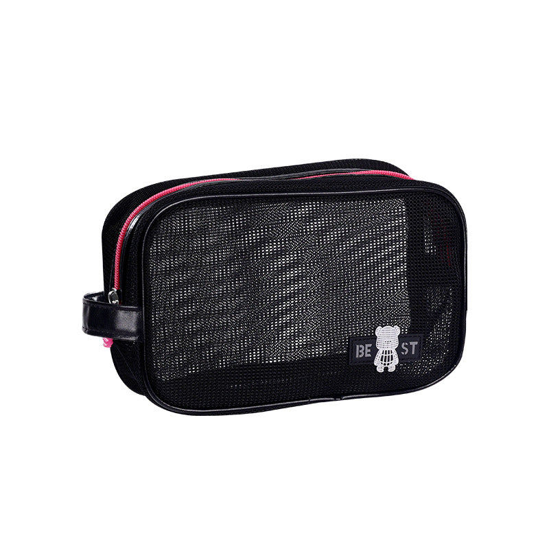 Portable Storage Bag, Travel Makeup Bag, Mesh Beach Bag, Large Capacity, Waterproof and Dirt-Resistant, Suitable for Daily Use