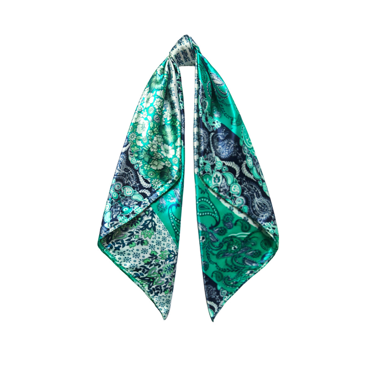 90cm Paisley Silk Scarf for Women, Trendy and Versatile, European and American Style, Imitation Silk Paisley Headscarf Wholesale