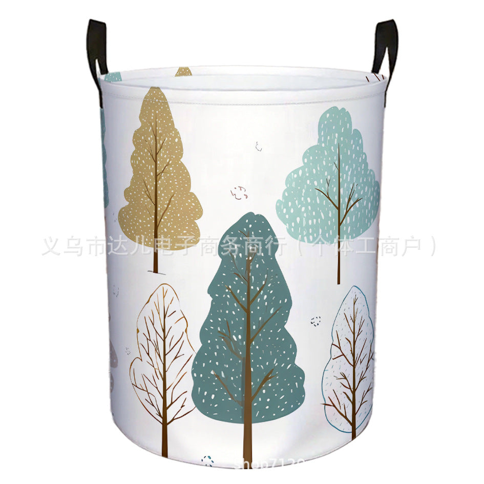 Amazon's Best-Selling Cross-Border Product, Four-Season Dirty Laundry Basket for Home and Dormitory, Foldable Round Dirty Laundry Basket, Large Storage Basket