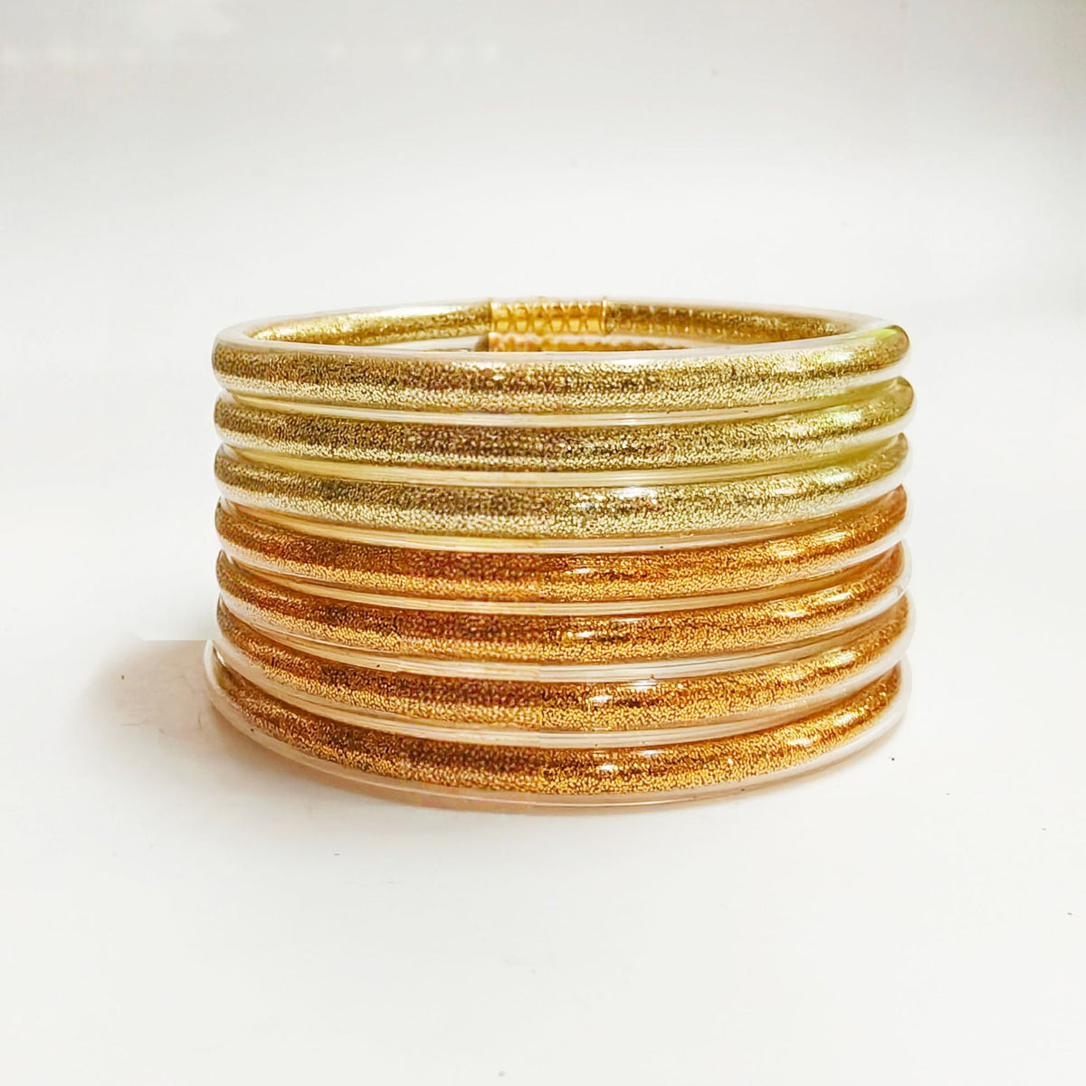 43 Colors Amazon Best-Selling 7-Layer Silicone Rainbow Glitter Bracelet Ribbon Set Women's Bow Glitter Bracelet