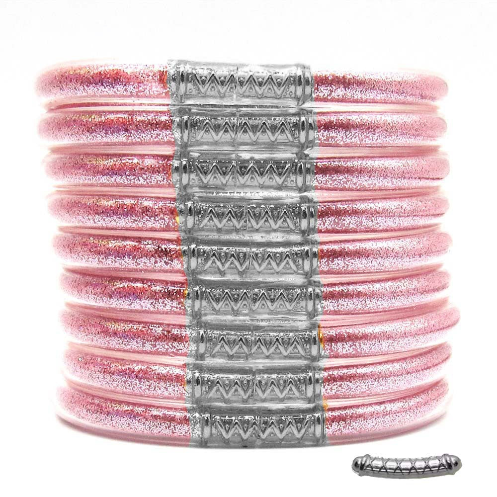 Cross-Border Hot-Selling 9-Layer Pvc Silicone Tube Gold Powder Bracelet Jelly Bangles Women's Bracelet Mixed Batch