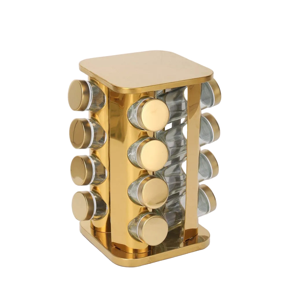Multi-layer stainless steel rotating seasonings rack Nordic kitchen special 360 degree turntable seasonings storage rack wholesale