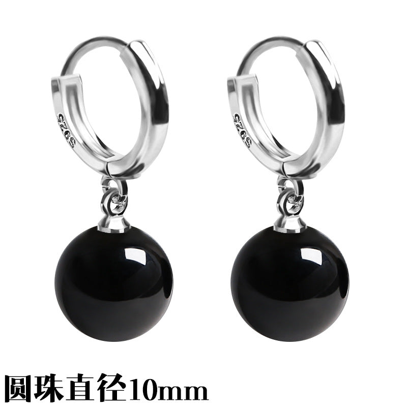Silver-Plated Earrings Imitation 925 Natural Agate Pearl Earrings Long Female Korean Style Fashion Popular Earrings Jewelry Earrings