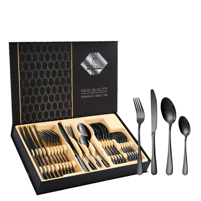 Stainless steel  24 pieces suit Western steak knife fork spoon gift box tableware suit