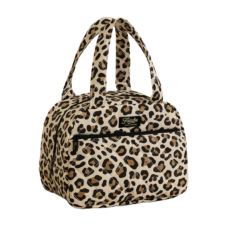 Runhui's New Quilted Semi-Circular Portable Lunch Bag, Student Lunch Box Bag, Lunch Bag for Office Workers, Outdoor Insulated Bag