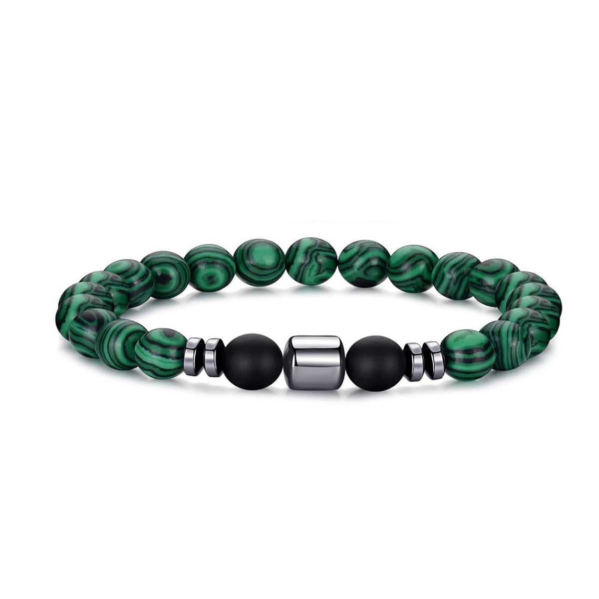 New European and American Trendy Jewelry: Gravel Bead Bracelet, Pink Crystal, Tiger Eye, Agate Stone Combination Set, Elastic Bracelet