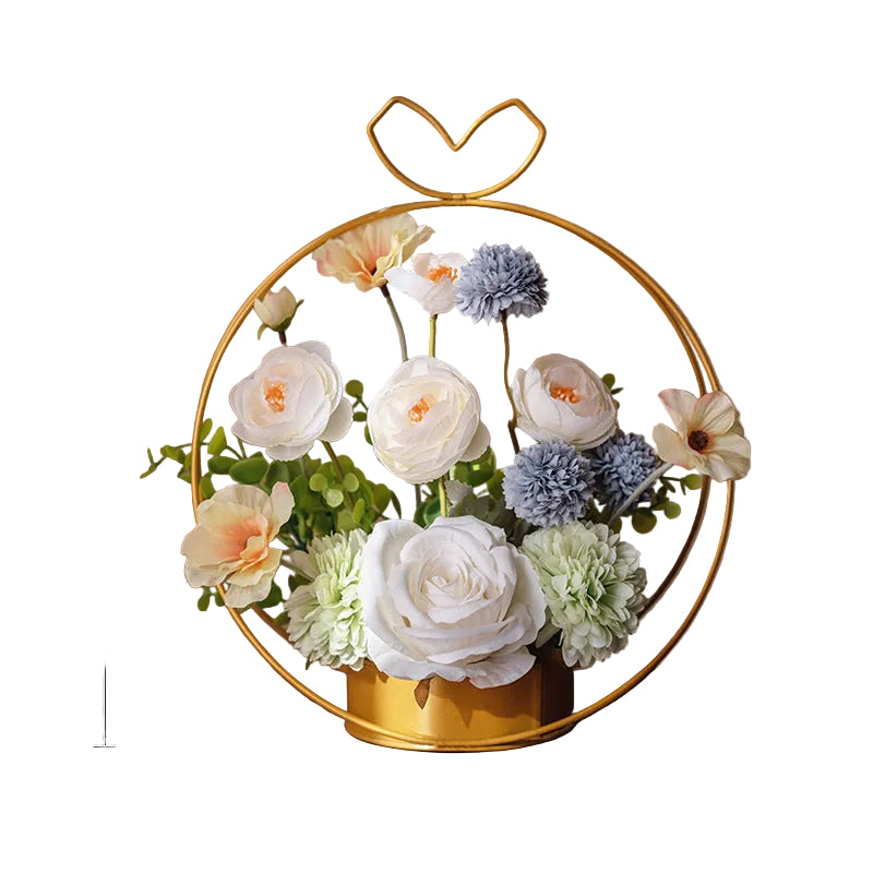 Artificial Flowers Iron Flower Stands Dining Table Decorations Housewarming Floral Arrangements
