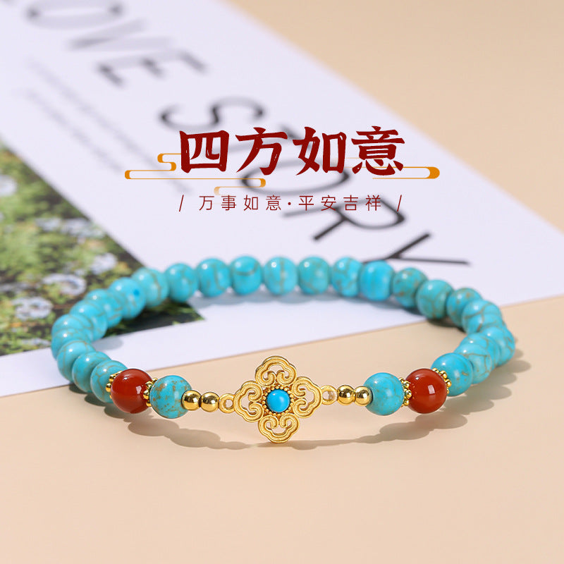 Jingdong Jewelry Natural Crystal Bracelet Jade New Chinese Style Fresh Tassel Bracelet for Girls and Best Friends Agate Bracelet