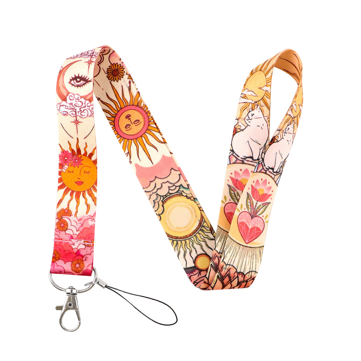 Starry Sky Planet Moon Mobile Phone Cartoon Lanyard Id Card Tag Hanging Neck Key Chain