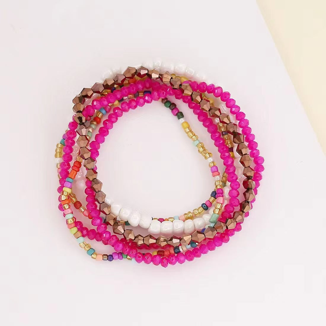 Vacation-Style Handmade Beaded Multi-Layered Seed Bead and Glass Mix-And-Match Stackable Jewelry Bracelets Wholesale