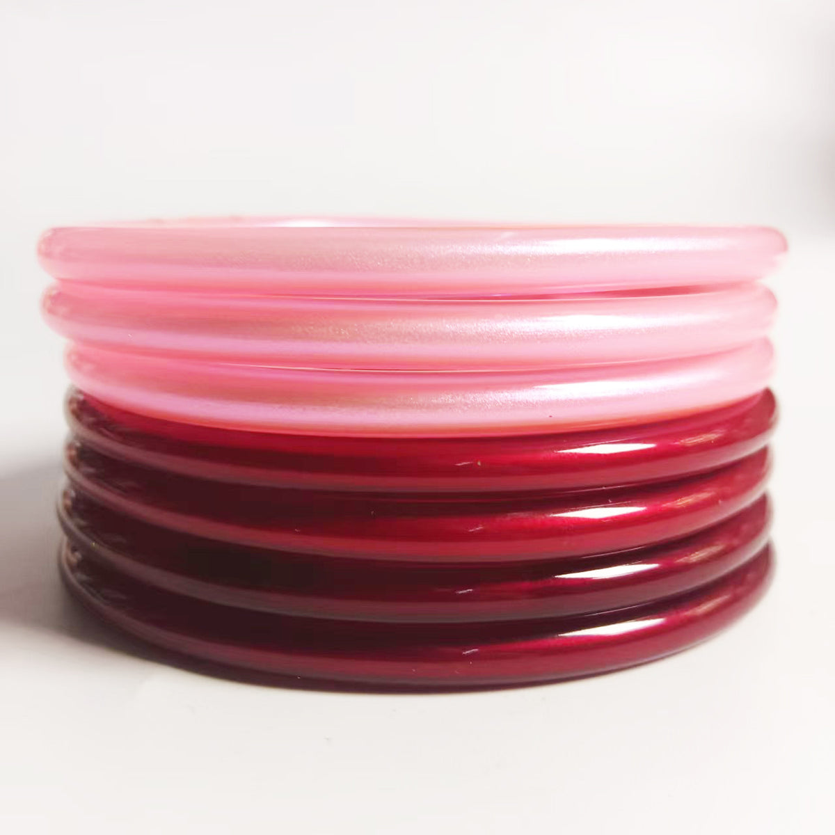 Amazon's Best Selling Pvc Silicone Tube Gold Powder Bracelet Cross-Border Jelly Bangles Popular Bracelet 7 Layers