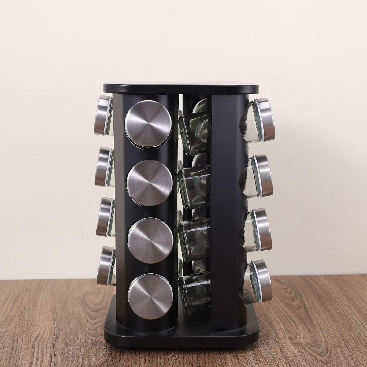 Multi-layer stainless steel rotating seasonings rack Nordic kitchen special 360 degree turntable seasonings storage rack wholesale