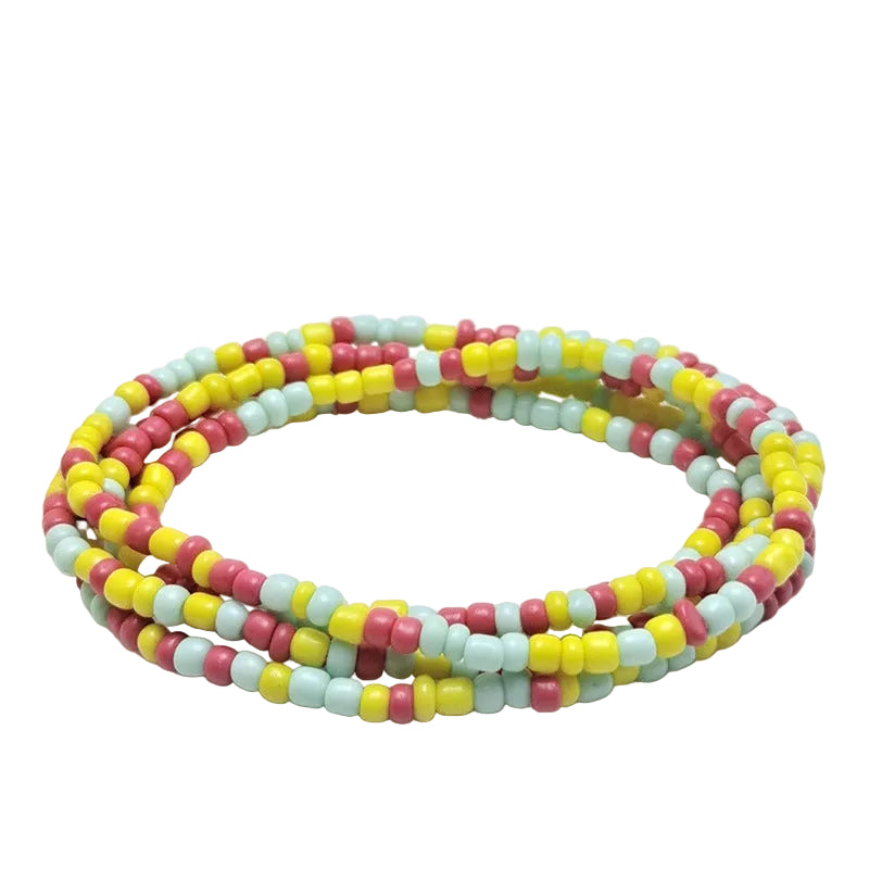 Body Chain with Glass Seed Beads, Fashionable Magic Hand Fish Pendant Accessories, Elastic Handmade Beaded Jewelry Waist Chain