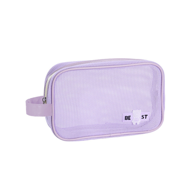 Portable Storage Bag, Travel Makeup Bag, Mesh Beach Bag, Large Capacity, Waterproof and Dirt-Resistant, Suitable for Daily Use