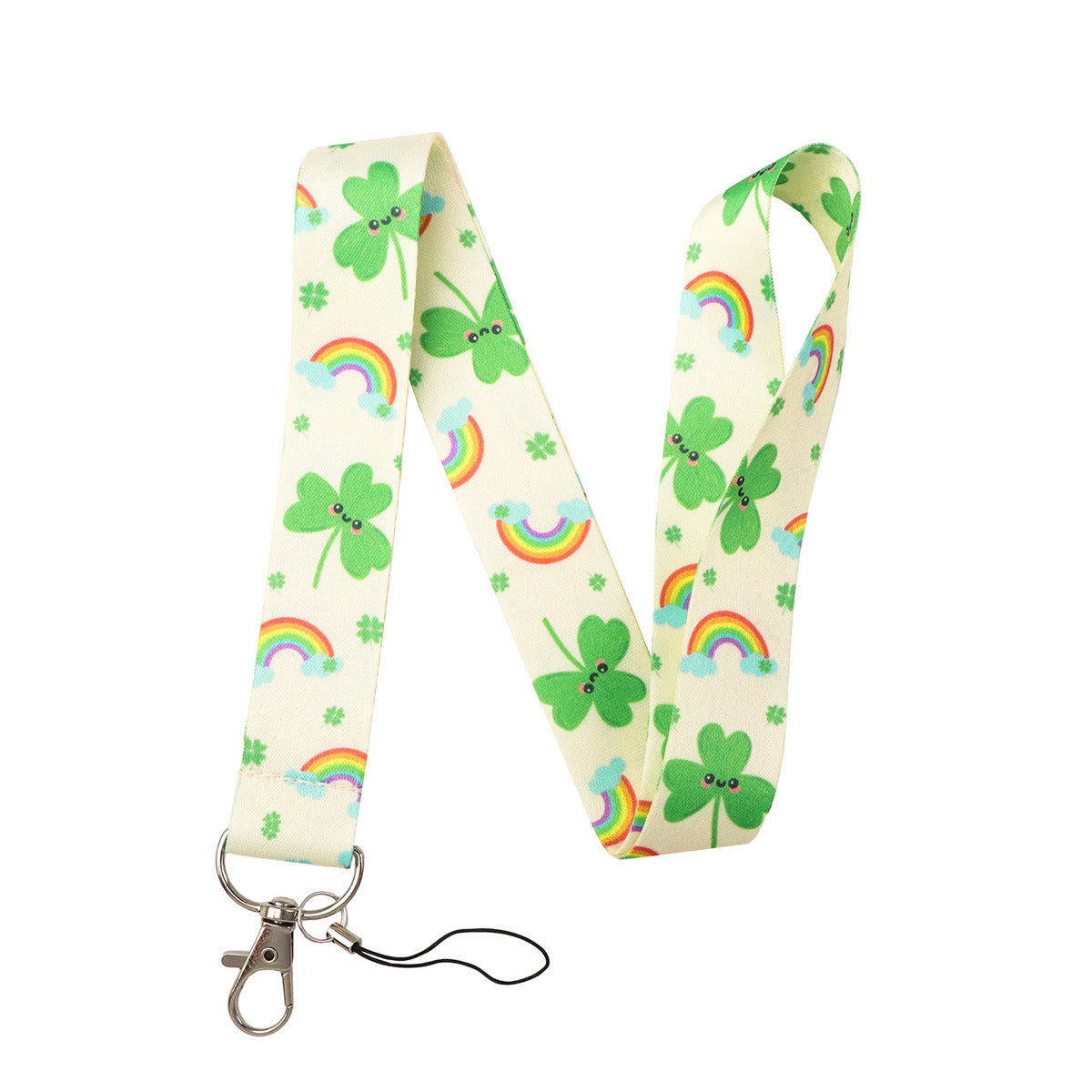 Flower-Themed Phone Lanyard Card Holder Keychain Bus Card Student Card Work Id Sliding Cover Hard Shell Lanyard Card Holder