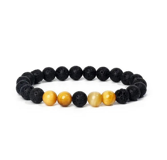 8mm Tiger Eye Stone volcanic stone female gift yoga bracelet DIY agate beads bracelet cross-border supply f21