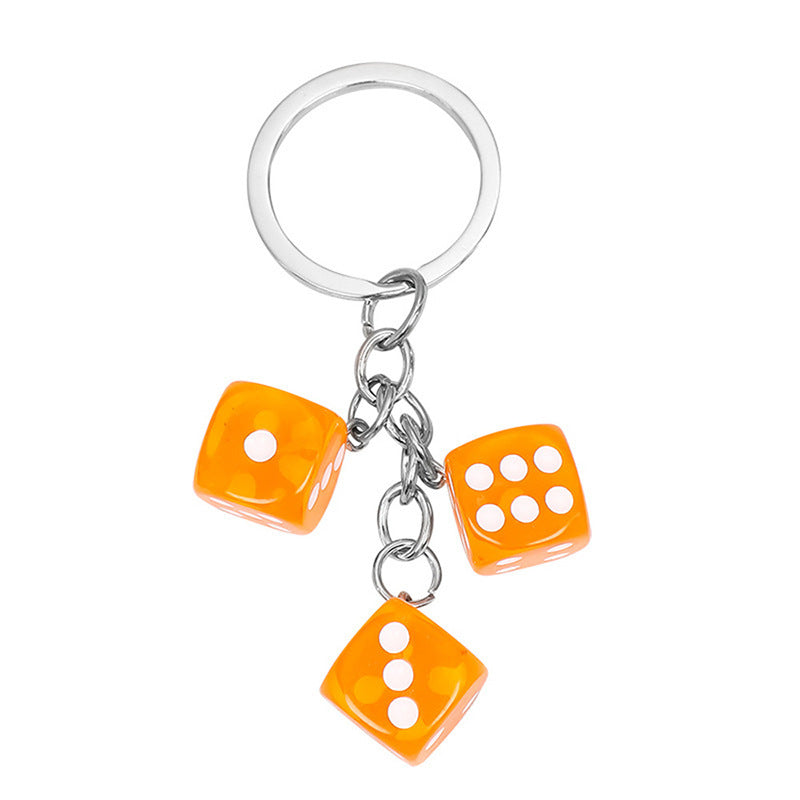 Hot-Selling Creative Plastic Dice-Shaped Keychain Pendant Bag Pants Pen Accessory Decoration DIY Parts