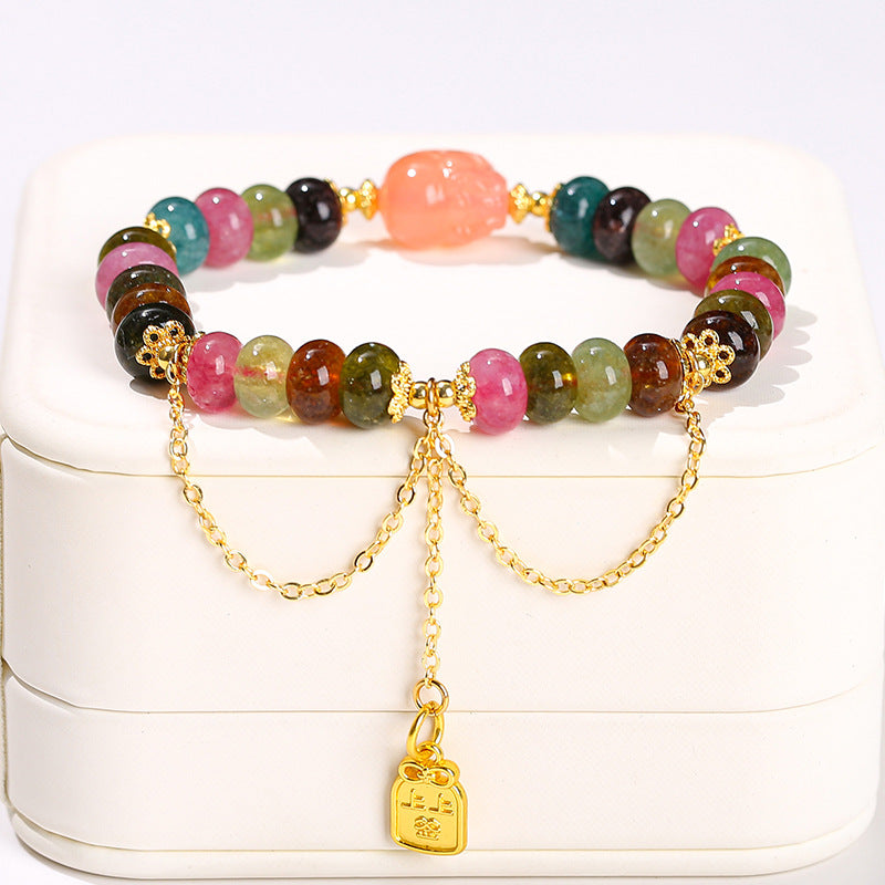 Jingdong Jewelry Natural Crystal Bracelet Jade New Chinese Style Fresh Tassel Bracelet for Girls and Best Friends Agate Bracelet