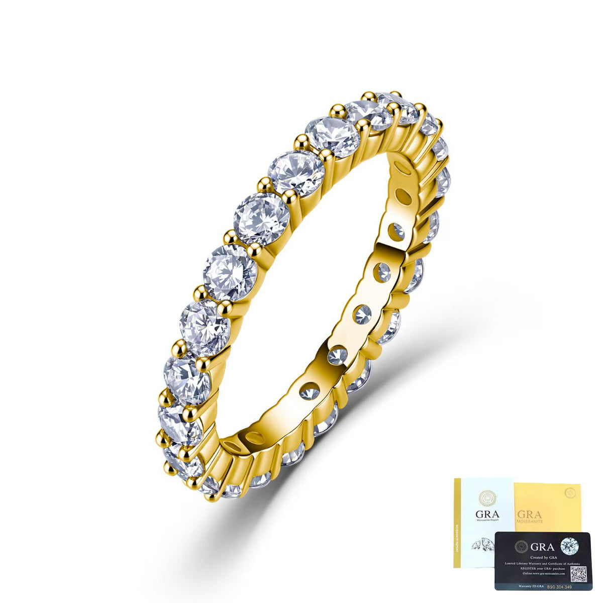S925 Silver Moissanite Ring, European and American Fashion Versatile Full-Circle Ring, Eternity Ring, Direct Supply from Manufacturer, in Stock Wholesale