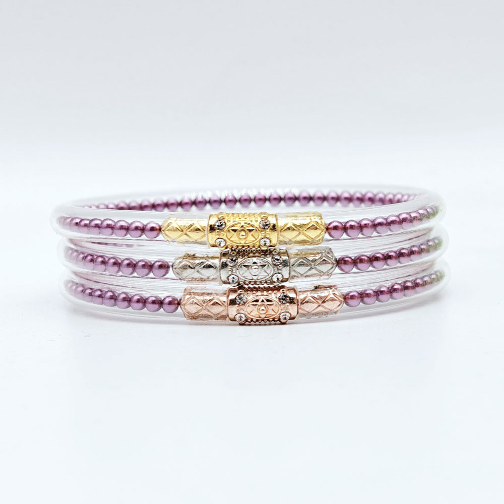 Alloy Rhinestone Plastic Silicone Tube Six-Pointed Star Pearl Bracelet Jelly Bangles Bracelet