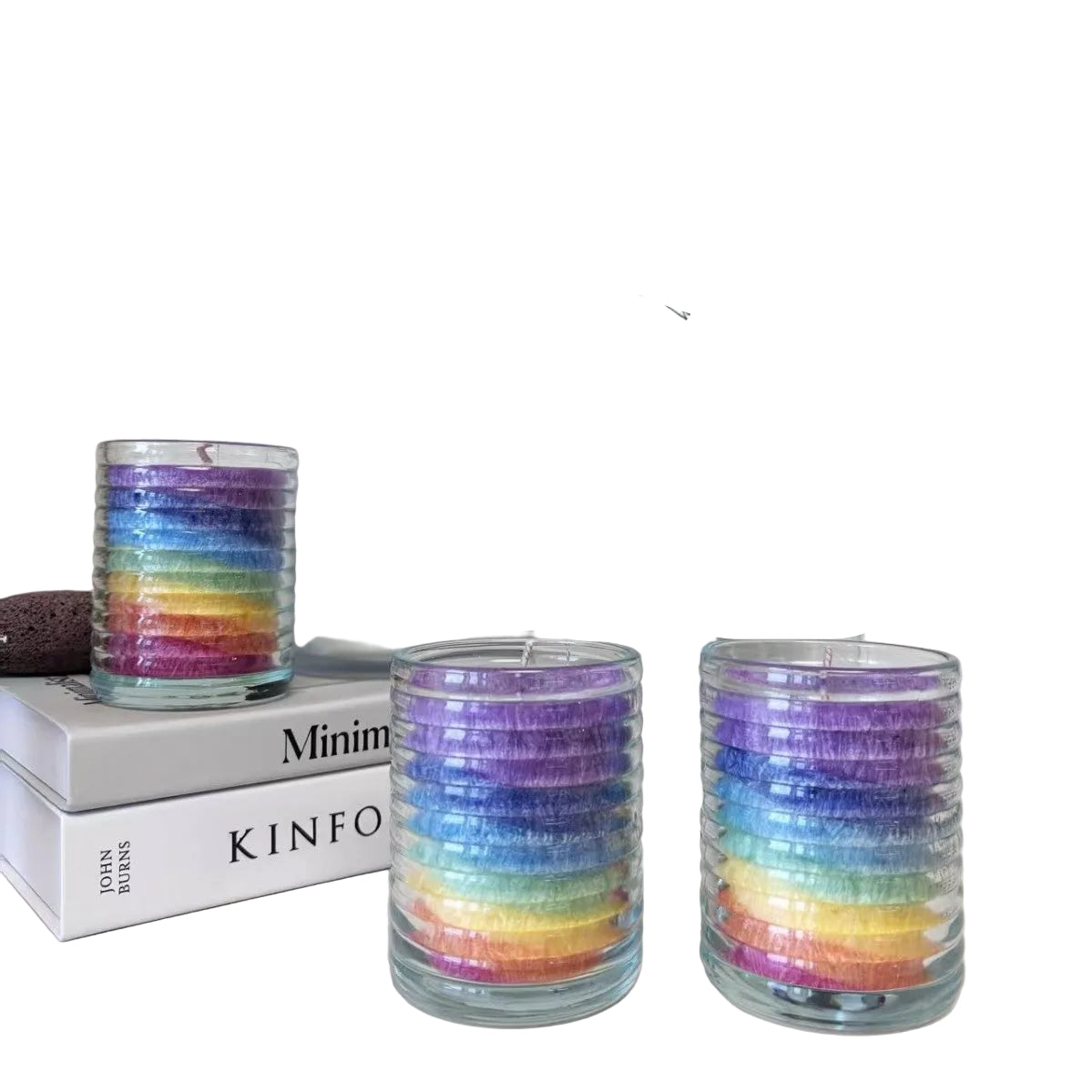 Rainbow Aromatherapy Meditation Yoga Candles Colorful Single-Color Cylindrical Wax