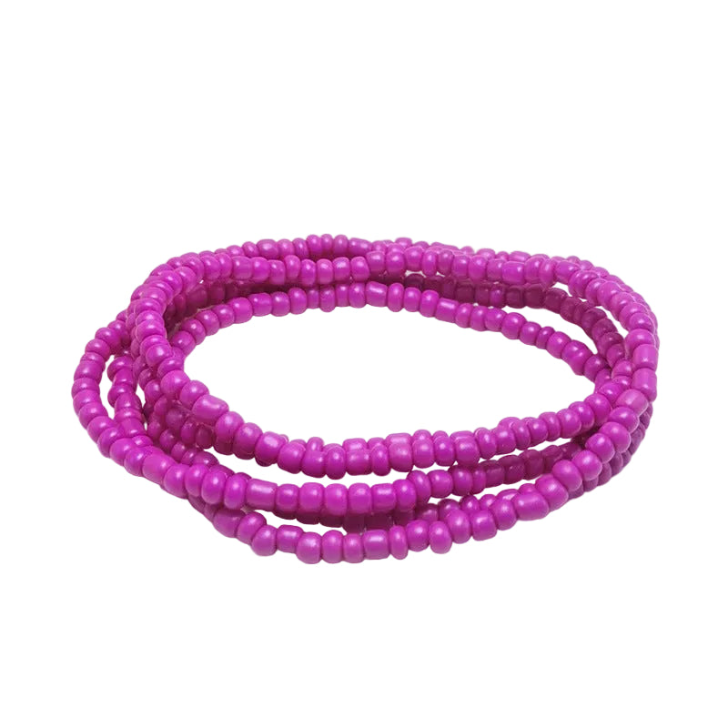 Body Chain with Glass Seed Beads, Fashionable Magic Hand Fish Pendant Accessories, Elastic Handmade Beaded Jewelry Waist Chain
