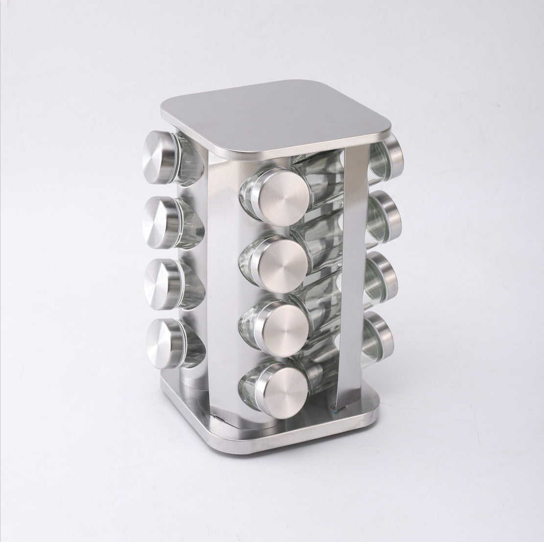 Multi-layer stainless steel rotating seasonings rack Nordic kitchen special 360 degree turntable seasonings storage rack wholesale