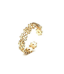 European and American Style Adjustable Toe Ring Set with Hollow Flower Design, Fashionable and Unique Foot Ring, Beach Vacation Accessory