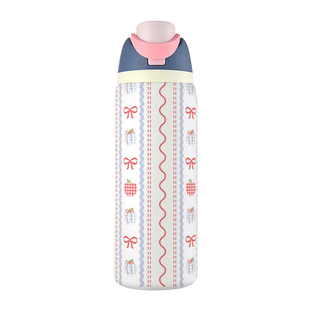 Water Cup 304 Vacuum Stainless Steel Thermos Cup Portable Satchel Straw Double Drink Sports Water Bottle for Men and Women