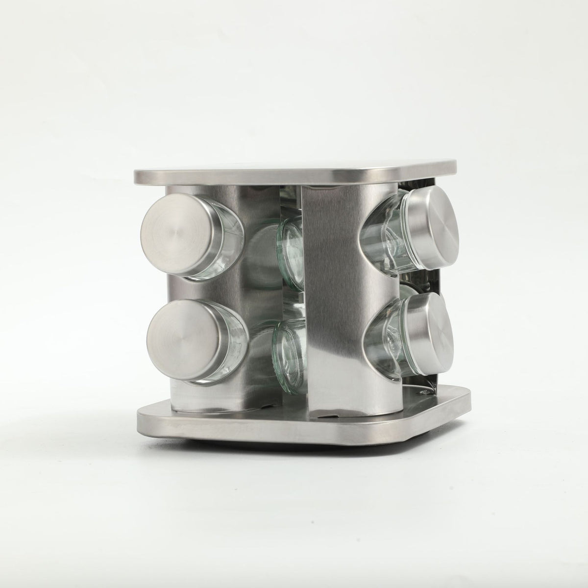 Multi-layer stainless steel rotating seasonings rack Nordic kitchen special 360 degree turntable seasonings storage rack wholesale