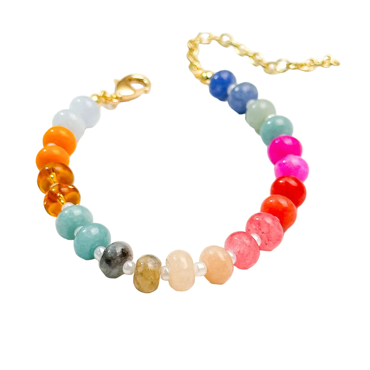 Colorful Natural Stone Beaded Bracelet/Niche Ins-Style Stackable Jewelry, Candy-Colored Versatile Friendship Bracelet