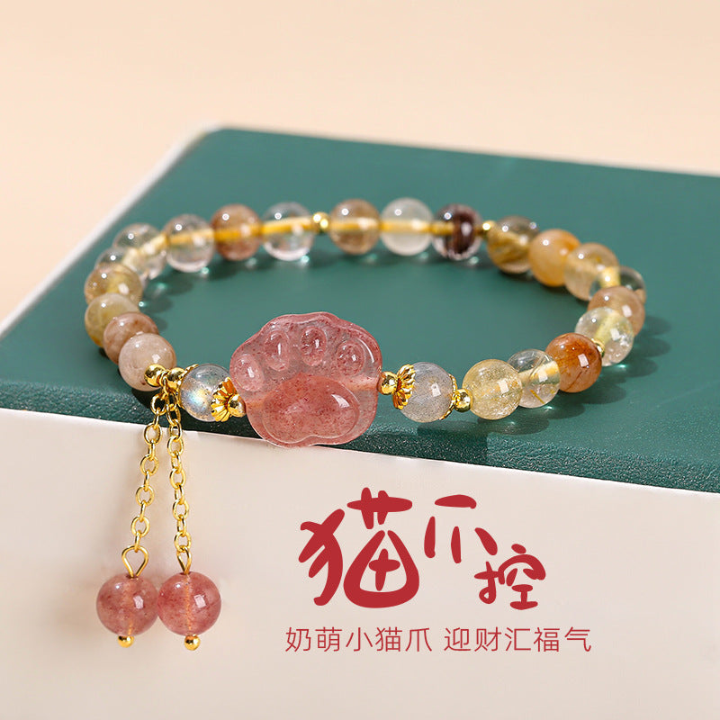 Jingdong Jewelry Natural Crystal Bracelet Jade New Chinese Style Fresh Tassel Bracelet for Girls and Best Friends Agate Bracelet