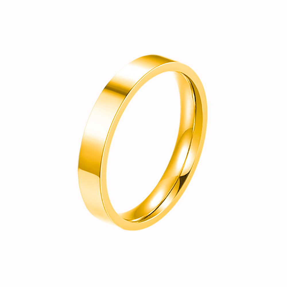 Fashion simple titanium steel smooth ring flat single self-discipline ring stainless steel lovers can't quit color jewelry