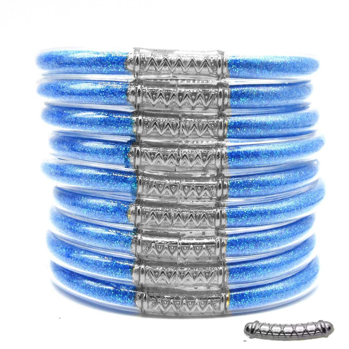 Cross-Border Hot-Selling 9-Layer Pvc Silicone Tube Gold Powder Bracelet Jelly Bangles Women's Bracelet Mixed Batch