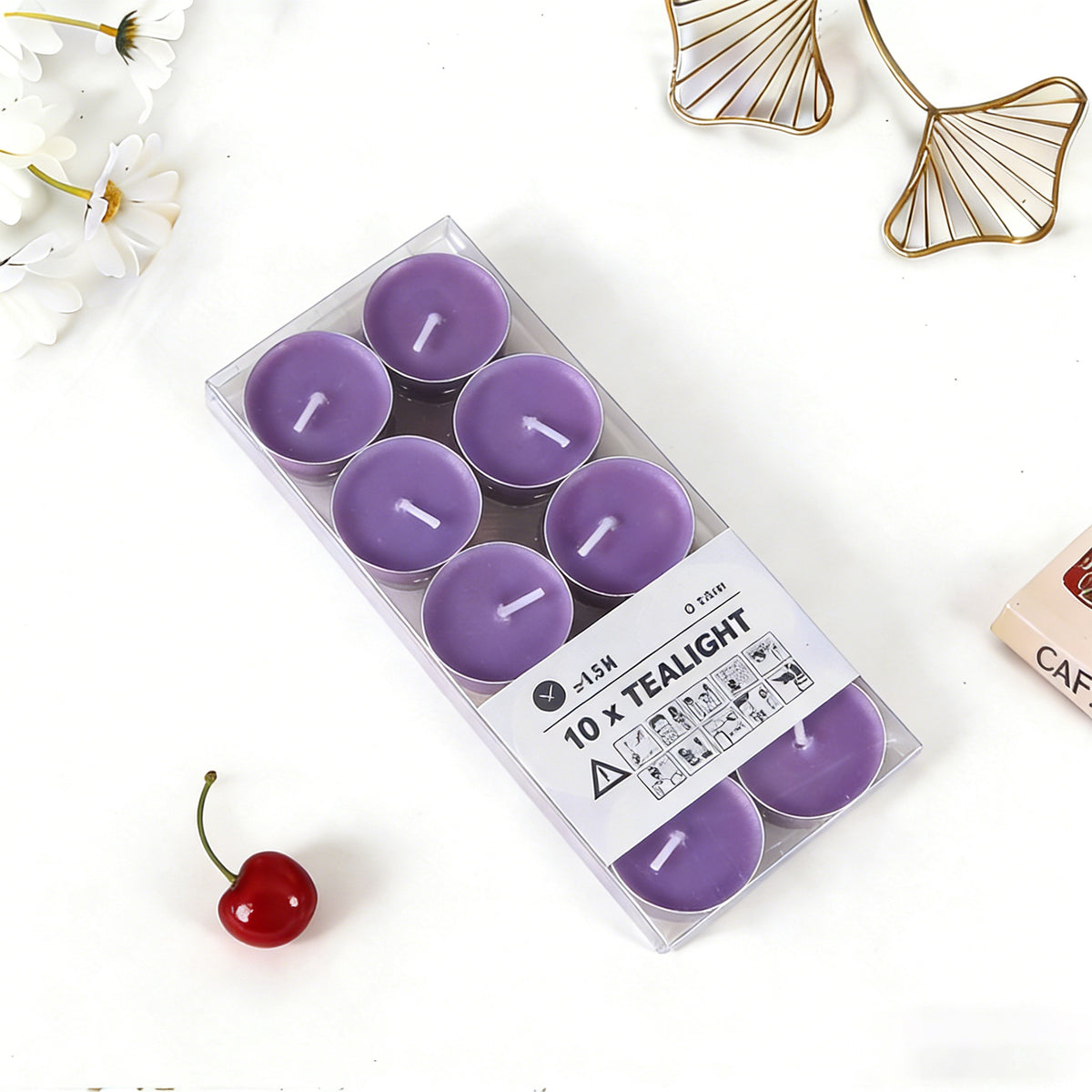 Pvc 10-Pack Tealight Round Aluminum Shell Transparent Plastic Box Butter Candle Wax Candle Household Holiday Small Candles