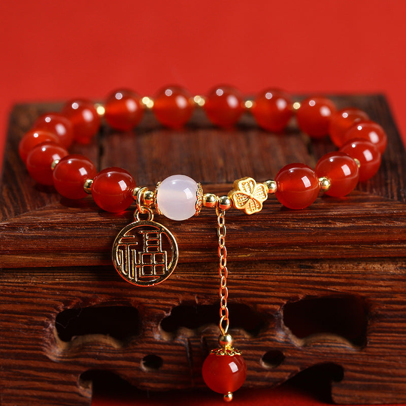 Jingdong Jewelry Natural Crystal Bracelet Jade New Chinese Style Fresh Tassel Bracelet for Girls and Best Friends Agate Bracelet