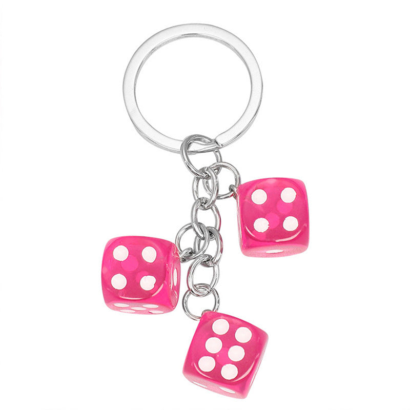 Hot-Selling Creative Plastic Dice-Shaped Keychain Pendant Bag Pants Pen Accessory Decoration DIY Parts