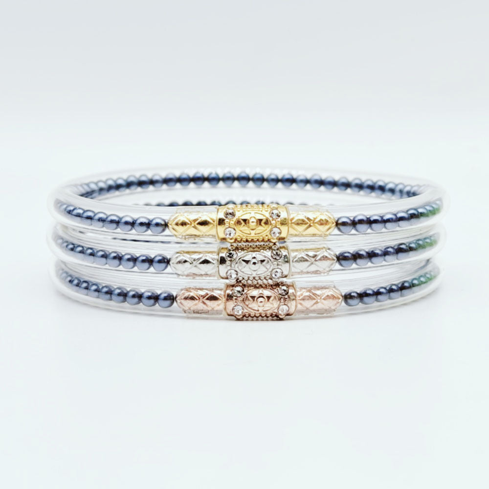 Alloy Rhinestone Plastic Silicone Tube Six-Pointed Star Pearl Bracelet Jelly Bangles Bracelet