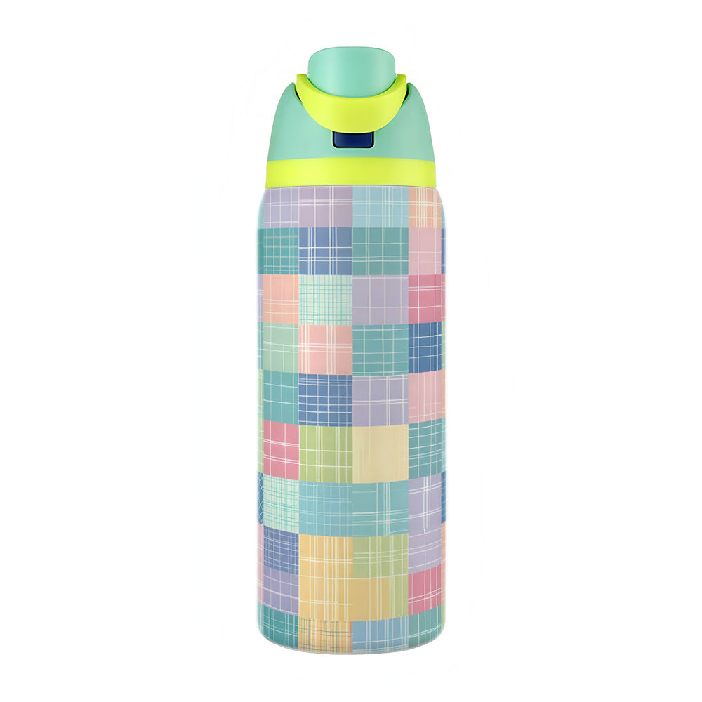 Water Cup 304 Vacuum Stainless Steel Thermos Cup Portable Satchel Straw Double Drink Sports Water Bottle for Men and Women