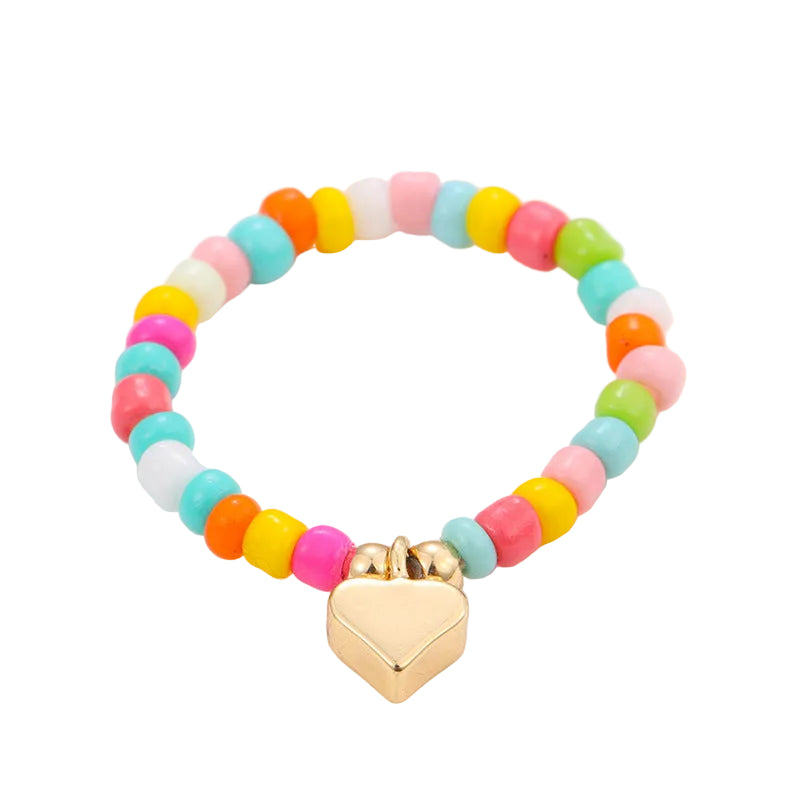 2PCs Mixed Color Beaded Star Smiley Multi-Row Stacked Summer Ring /Finger Rings/Toe Rings Set for Women