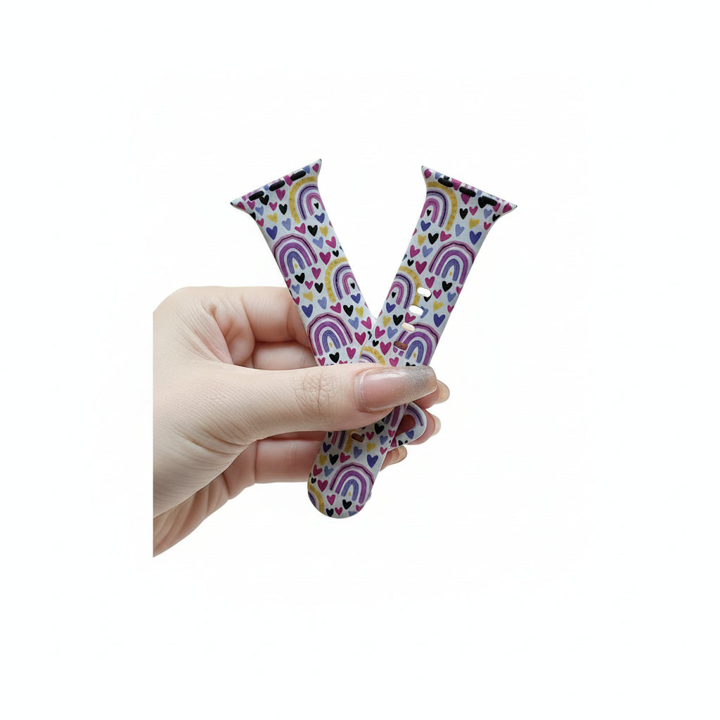 Apple Watch Apple Watchs10 Flower Printed Silicone Strap IWatch