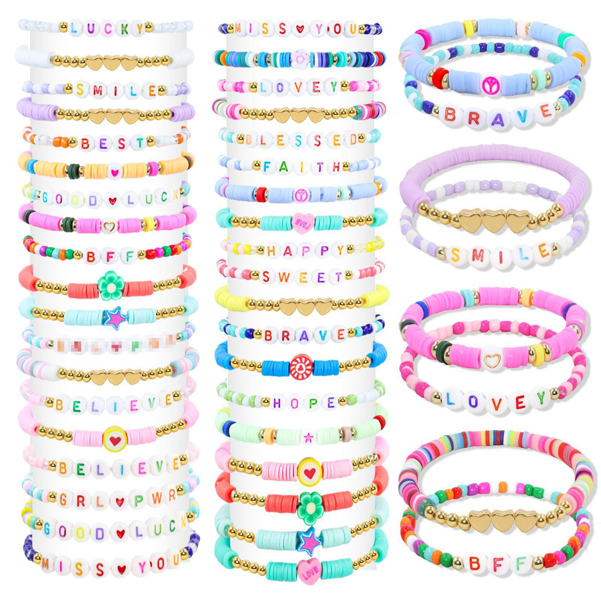 Mixed-Color Beaded Seed Bead Set Children's  Jewelry DIY Letter Friendship Bracelet